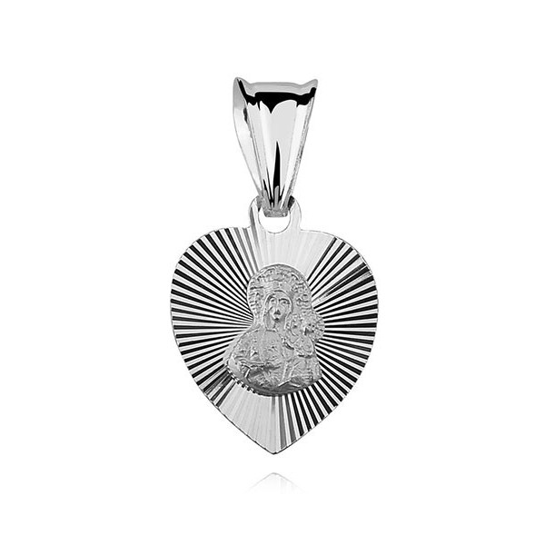 Medalik srebrny Matka Boska z Dzieciątkiem 