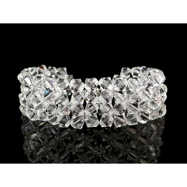 Biżuteria ślubna bransoletka z kryształami Swarovskiego®  BR155 - 2,5 cm szer