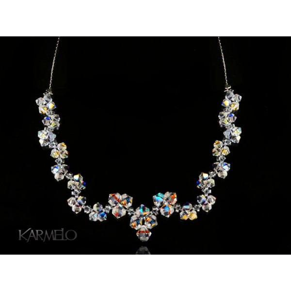 Biżuteria ślubna naszyjnik z kryształami Swarovski® NK46 opalizujący