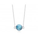 Srebrny naszyjnik celebrytka z kryształem Swarovskiego® aquamarine