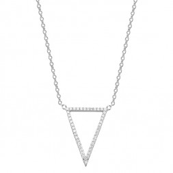 Srebrny naszyjnik pr.925 trójkąt z cyrkoniami